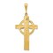 14K Yellow Gold Celtic Cross Pendant Charm Jewelry 46mm x 21mm